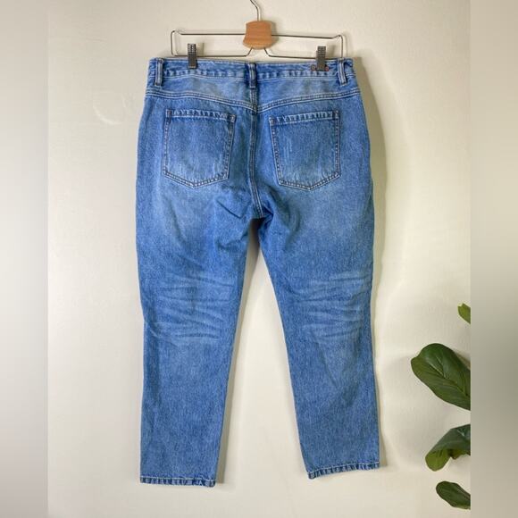 Cabi MALIBU Jean Size 10 Medium Wash straight leg rigid denim busted knee - Picture 6 of 7